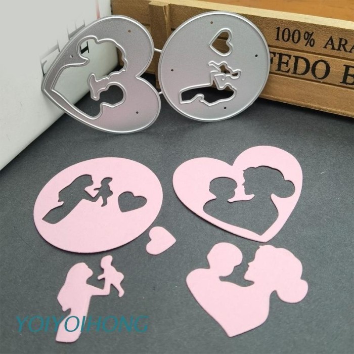 

WR223 Yoi Cetakan Stensil Cutting Dies Motif Ibu Dan Bayi Bahan Metal