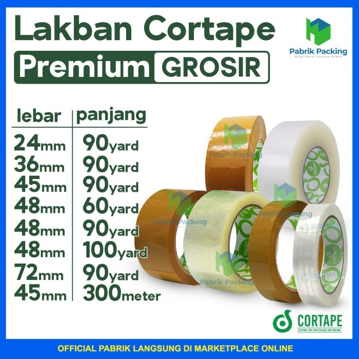 

LAKBAN CORTAPE GROSIR TERMURAH HARGA EKONOMIS SATUAN