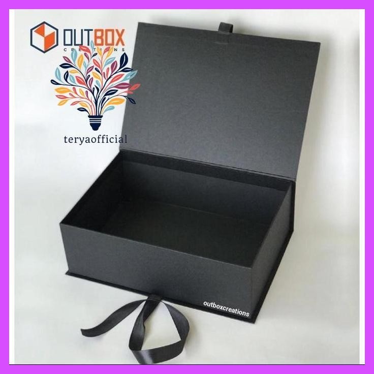 

Beli 2 Murah Box Kado Hitam Pita Polos