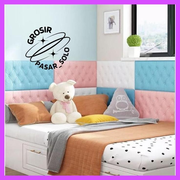 Beli 2 Murah Wallpaper 30X60 Cm Foam 3D Headboard Tebal 6Mm /Wallpaper Dinding 3D Wall Border Sticke