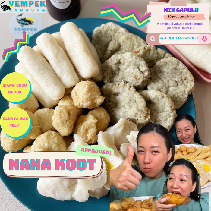

Pempek Lampung Vempek Asli - Paket Gapulu Adaan, Kulit, Lenjer, Telor,