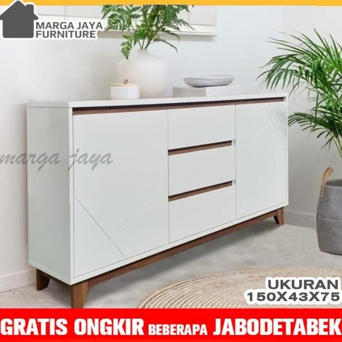 Lemari. Meja tv premium . Glossy putih