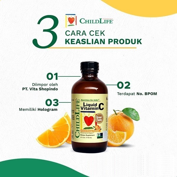 

Childlife Liquid Vitamin C - Sirup Vit C Bayi & Anak Child Life 118Ml
