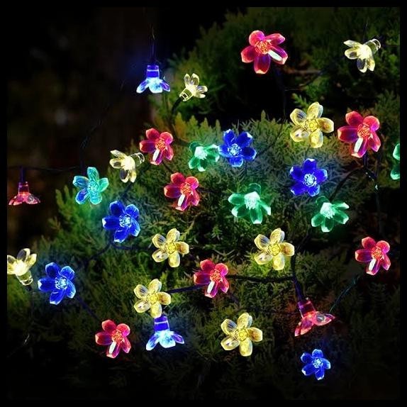 LAMPU HIAS DEKORASI TAMAN BENTUK BUNGA LED WATERPROOF TENAGA SURYA