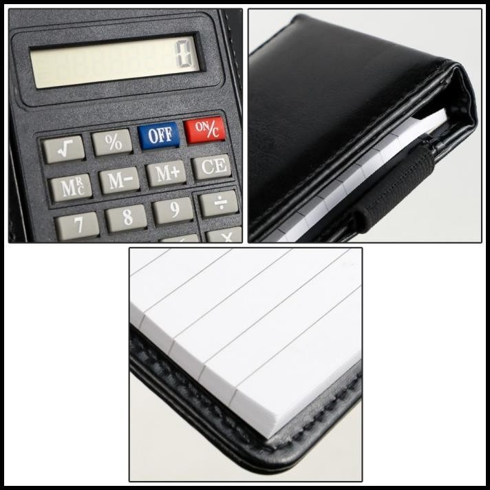 

DISKON BUKU CATATAN NOTE COVER KULIT SINTETIS DENGAN KALKULATOR Y8302 BLACK !!
