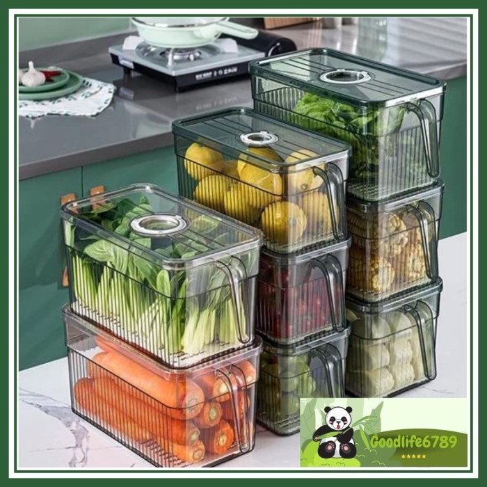 Kotak Kontainer Wadah Transparan Rak Makanan Kulkas / Organizer Kulkas