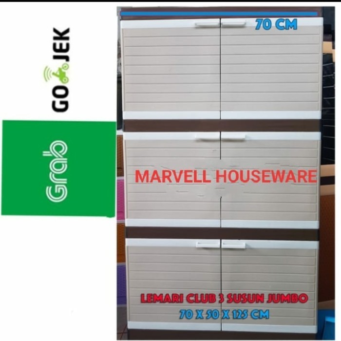 Lemari Plastik 3Susun Besar/Lemari Club