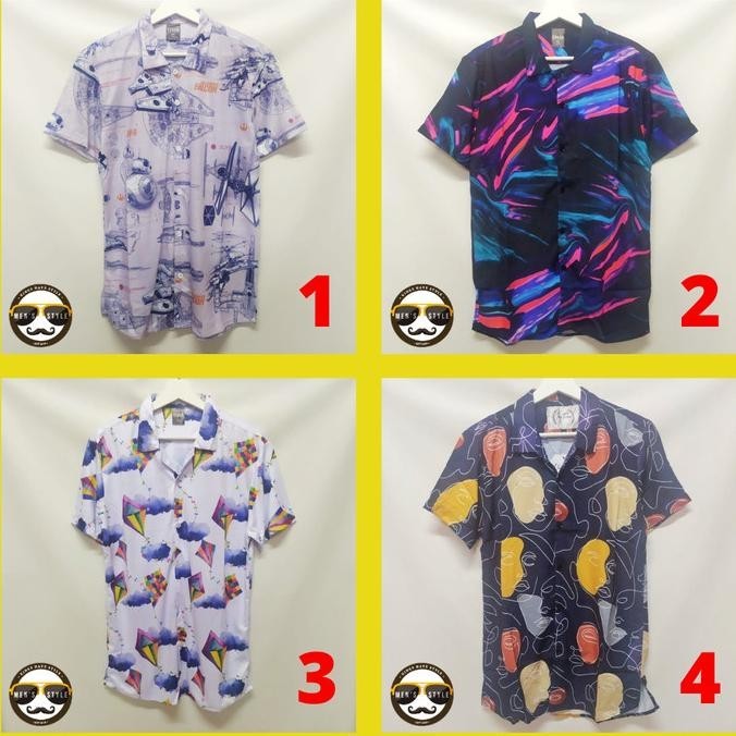 Baju Kemeja Motif Printing Hawai Pria Wanita Import Brazil Carnaval