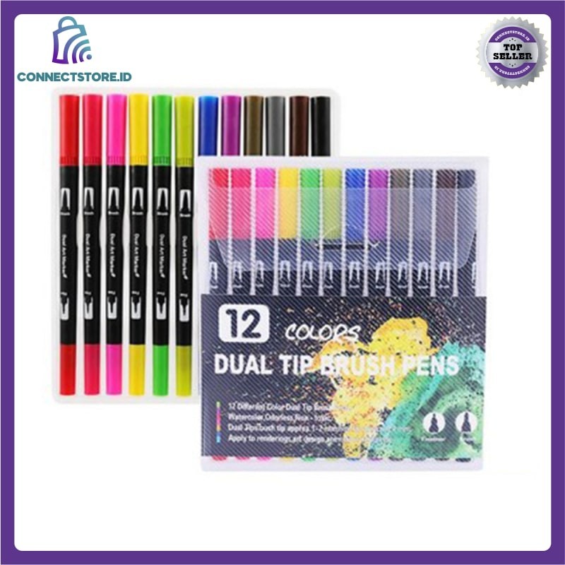 

Spidol Double Head Drawing Pen Fine Art Watercolor Set 12 Color
