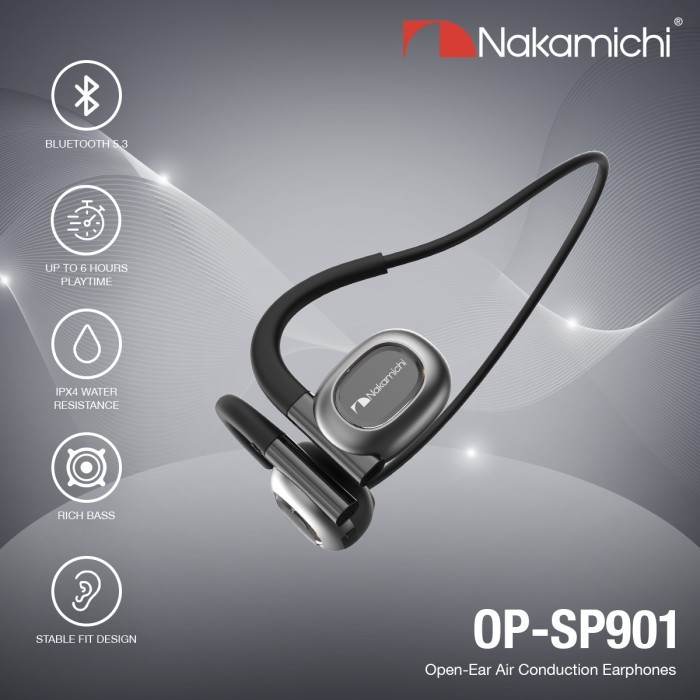 Nakamichi Op-Sp901 Open Ear Air Conduction Earphones Bluetooth Tws Hd