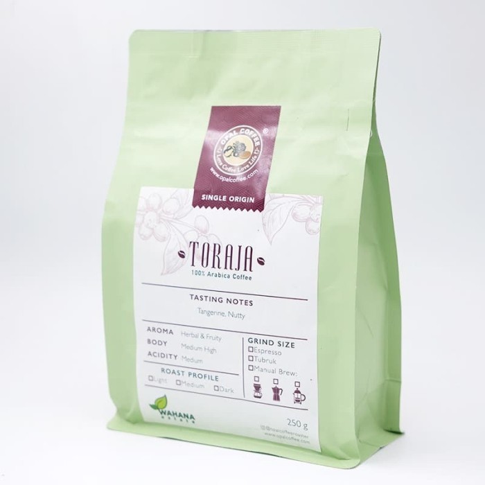 

Opal Coffee - Toraja Arabica Roasted Beans 250G