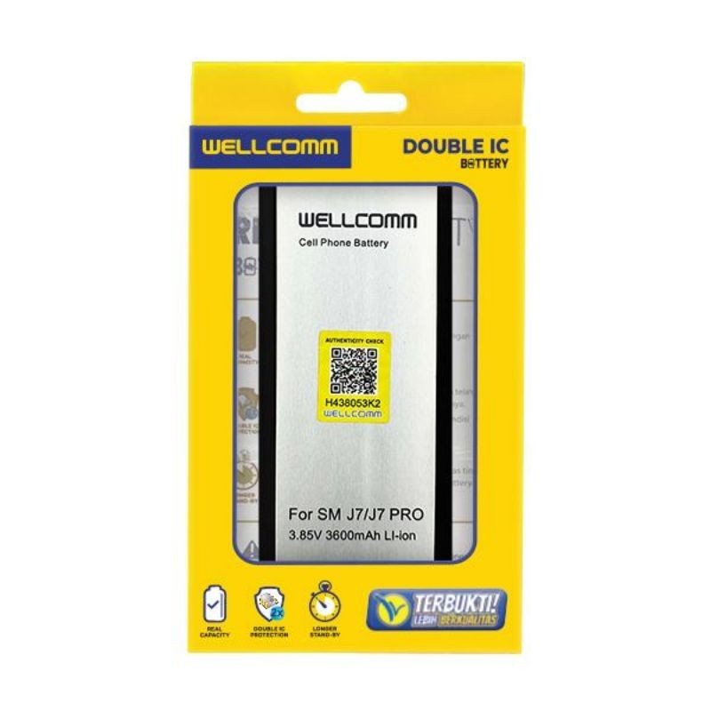 Battery Baterai Samsung J7/J7 PRO Wellcomm Double IC 3600 mAh