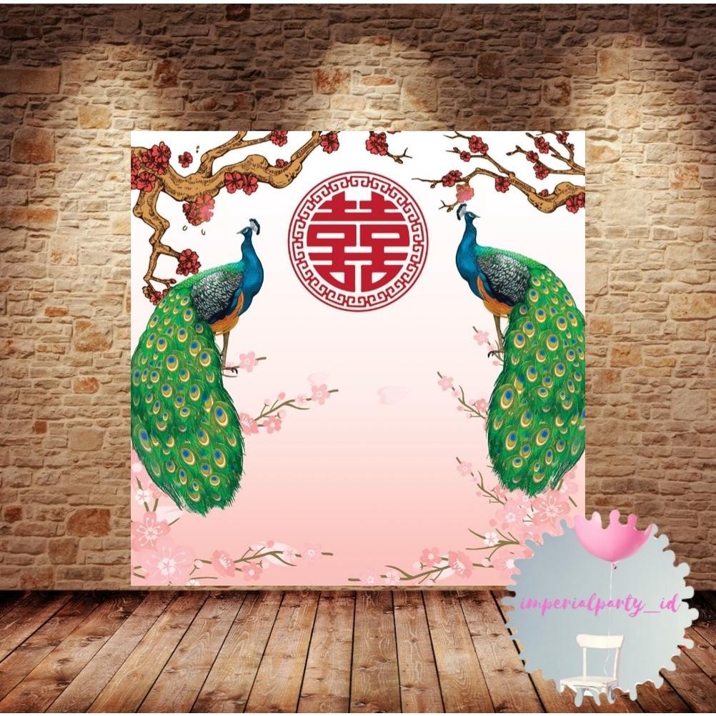 DCF Custom Backdrop Banner Spanduk Lamaran Sangjit Tunangan Shuangxi Simple 5 TERLARIS