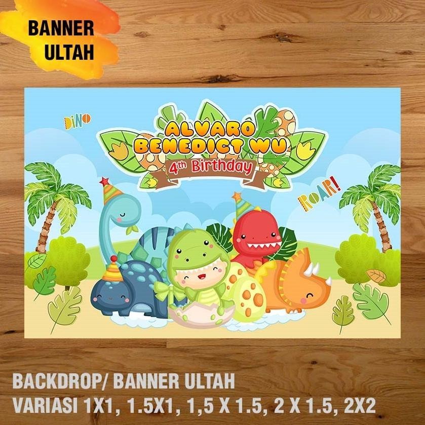DCF DINOSAURUS BANNER/ BACKDROP/ SPANDUK ULANG TAHUN UL-TAH ANAK TERLARIS