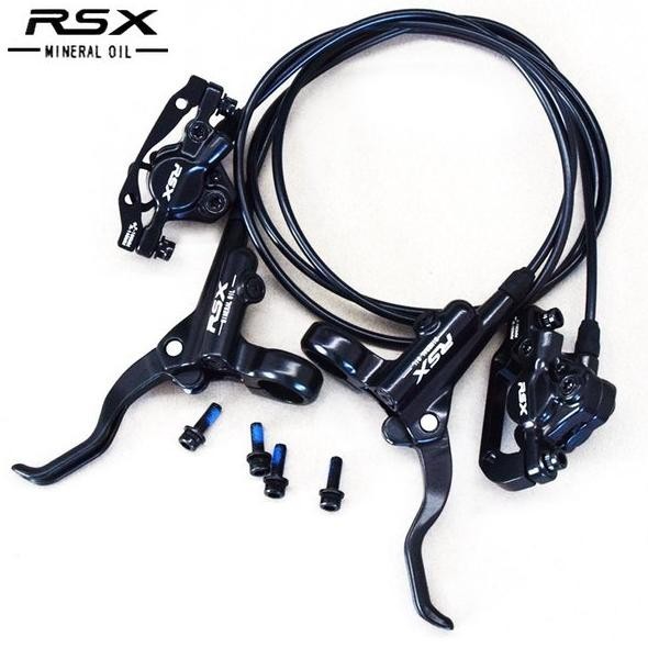 Premium Rem Hidrolik Sepeda Lipat Mtb Fullset Brake Brakeset Lever Hydraulic Kaliper Minyak Mt200 Oi