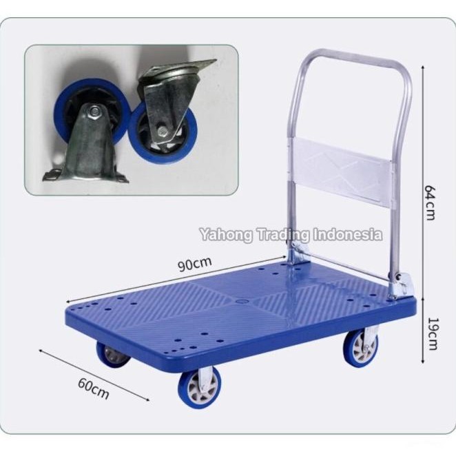 Trolley Lipat Trolly Barang Troli Plastik Serbaguna Max 400Kg