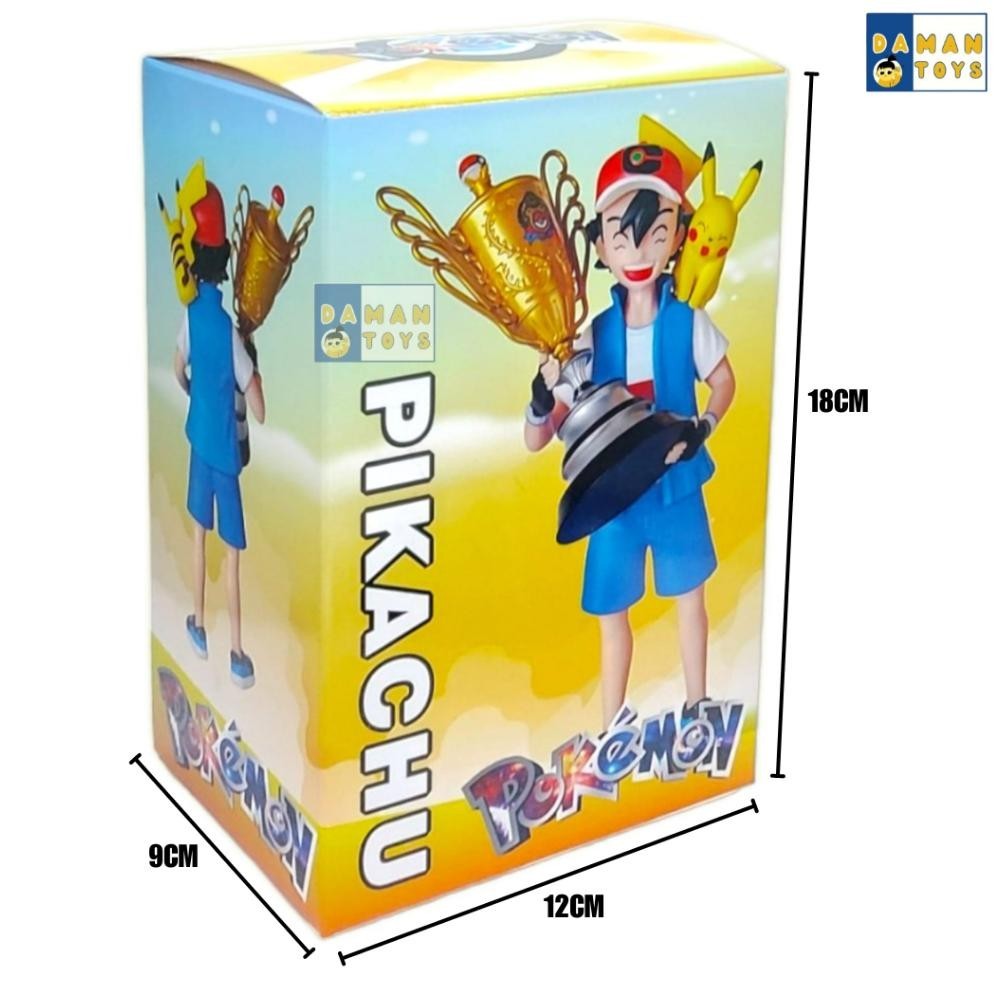 CR - Action Figure Satoshi Pikachu Ash Ketchum Piala Pokemon TERLARIS