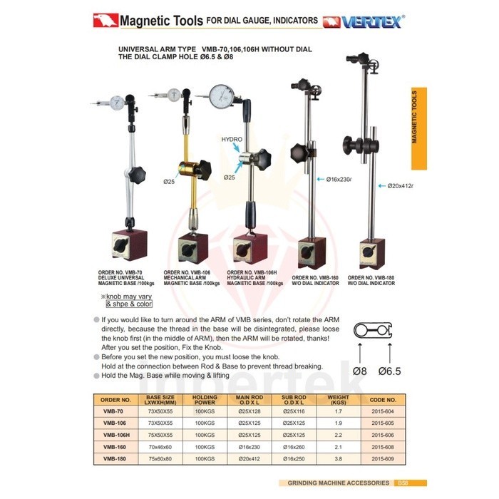 VERTEX Magnetic Stand VMB-106 Magnetic Base VMB 106 Flexible Stand