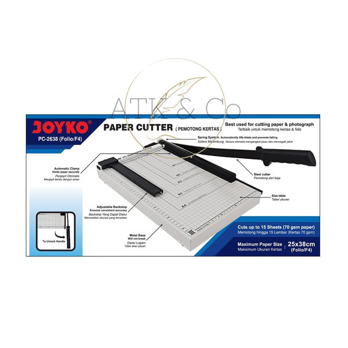 

Terlaris Pemotong Kertas Folio - Paper Cutter F4 Folio Joyko PC-2638 SALE