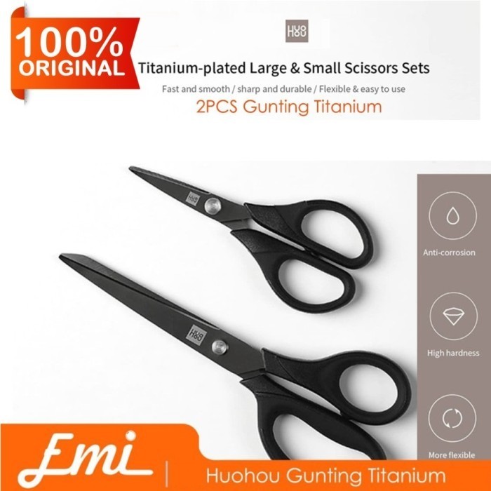 

Terlaris Huohou Gunting Titanium Plated Scissors Set 2 PCS Anti Karat SALE