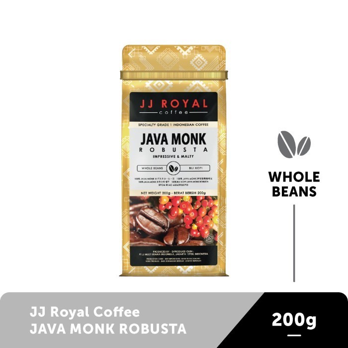 

Ready Coffee/Kopi JJ Royal Java Monk Robusta Bean Bag 200g