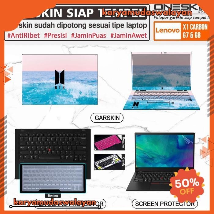 GARSKIN STIKER LAPTOP PELINDUNG KEYBOARD SCREEN PROTECTOR LENOVO THINKPAD X1 CARBON GEN 7 8 9 GAMBAR