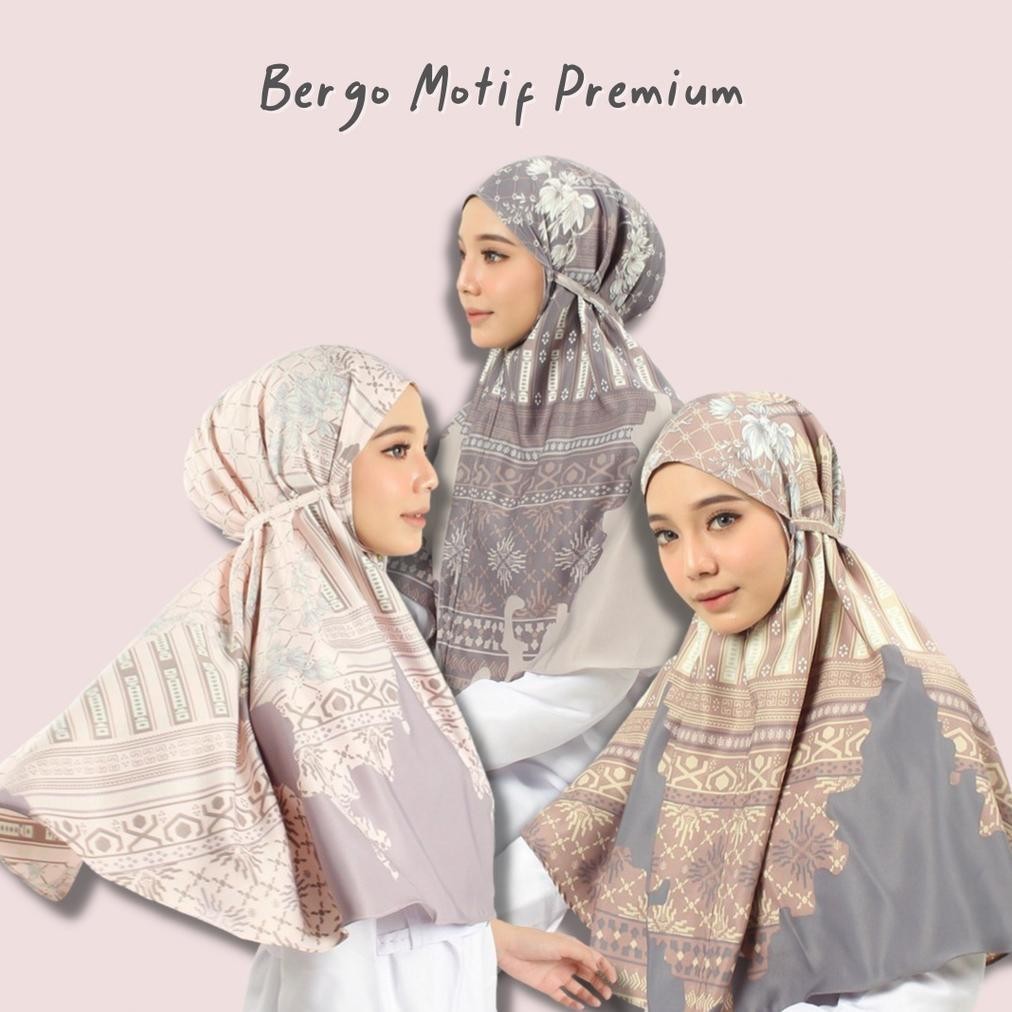 Bergo Motif Premium Silk Murah (Lagi Viral)