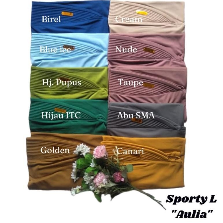 Jilbab Instan Bergo Sporty L Aulia Hijab Kerudung Sport Pet Tebal (Lagi Diskon)