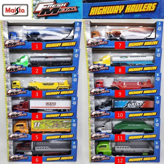 Ready Diecast Miniatur Truk Fresh Metal Highway Haulers Maisto 1:87