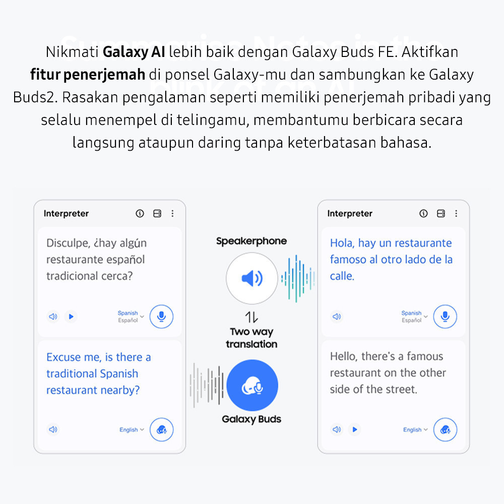Samsung Galaxy Buds FE - White, Galaxy AI, Handphone AI, Buds AI-1
