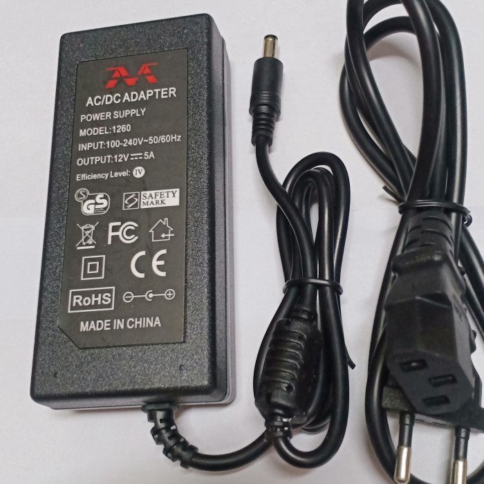 ADAPTOR AC 12V 5A CCTV DVR SPRAYER AIR POMPA ANGIN DC 12 VOLT 5 AMPERE