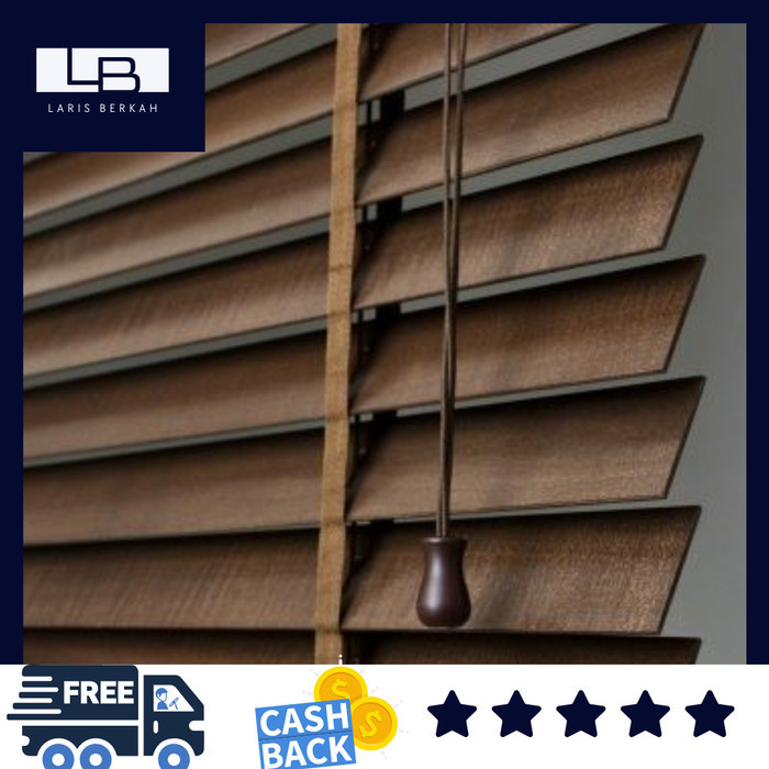 Tirai Kayu Wooden Blind Khusus Indoor Kerai Kayu/Gorden Jendela