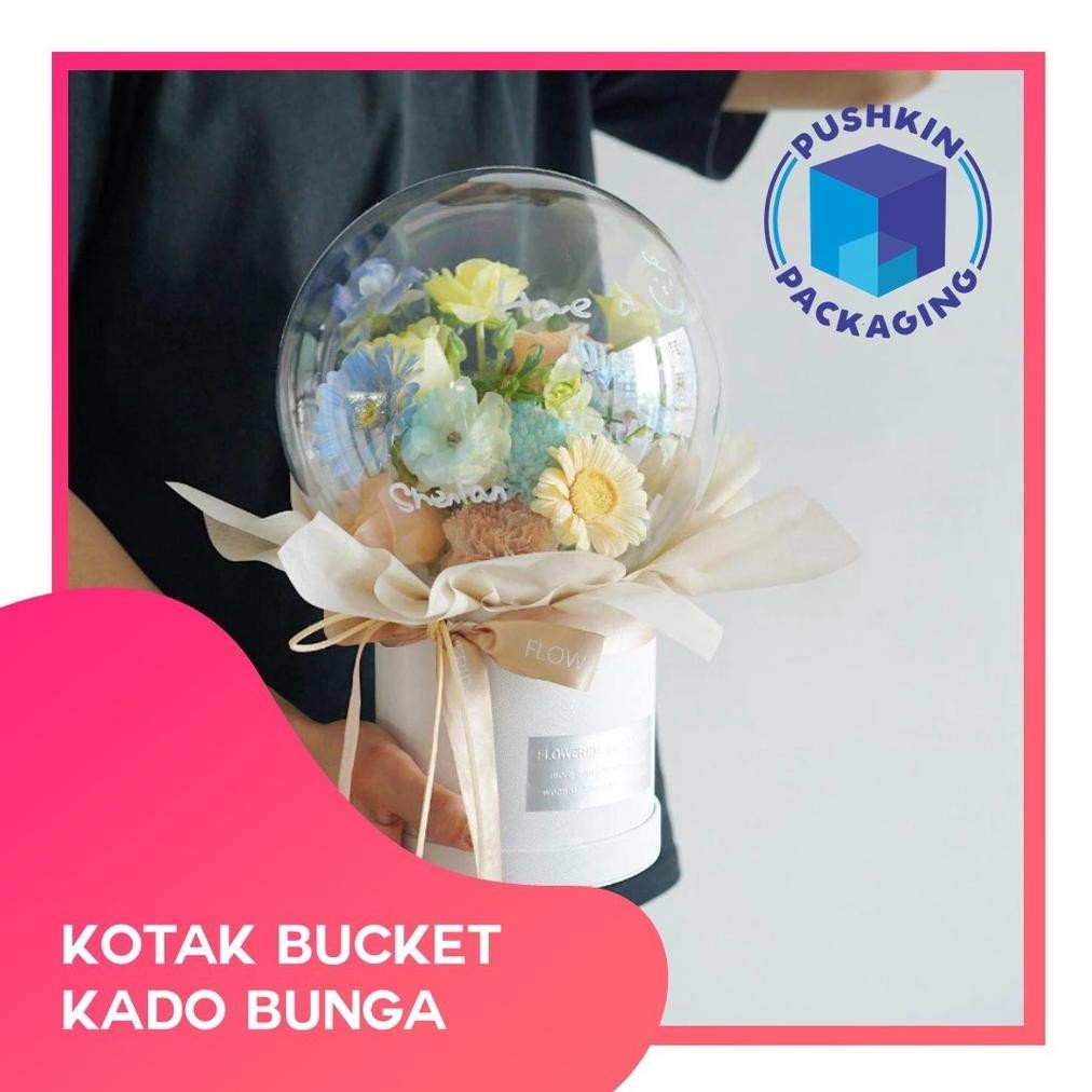 

[15Cm] Kotak Bulat Bundar Bloom Box Bucket Baket Buket Bunga Hampers Kado Hias Acara Pesta Wisuda Lamaran Pernikahan Kelulusan Round Box [Ready Cod[Terlaris]Produk][Gratis Ongkir]