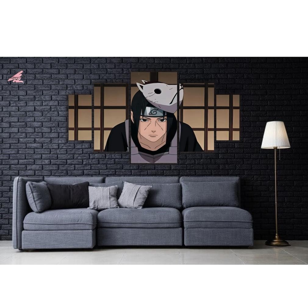LNB-1217 1 Set Pajangan Dinding Anime Uchiha Itachi Wall Decor Aesthetic Poster kayu 5 pcs Original