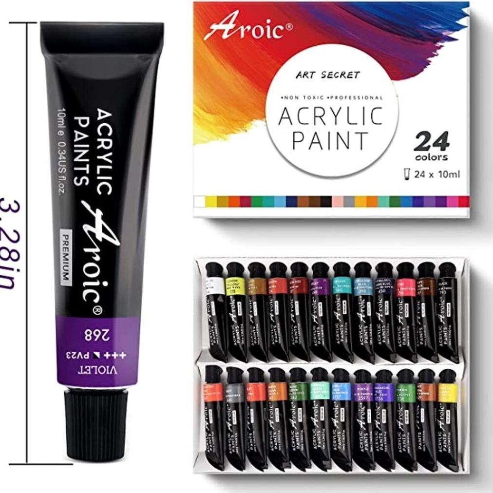 

rt-69 Cat Akrilik Acrylic Painting Set 24 Warna 10 ML/ Painting Kit Alat Cat Lukisan Kanvas Lukis Canvas Termurah