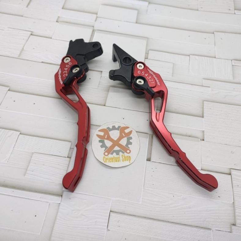 Sale Handle Sisik Stelan Cnc Baet+ Handgrip Carbon+ Selang Rem Depan 95Cm+ Kleman Selang+ Footstep S