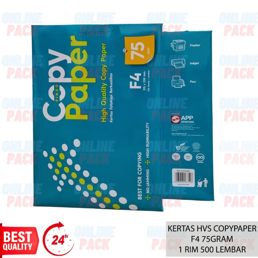 

Oh34 KERTAS HVS COPYPAPER COPY PAPER F4 FOLIO 75GR 75 GRAM 1 KARTON DUS 5 RIM 2500 LEMBAR PRINT PAPER Hemat
