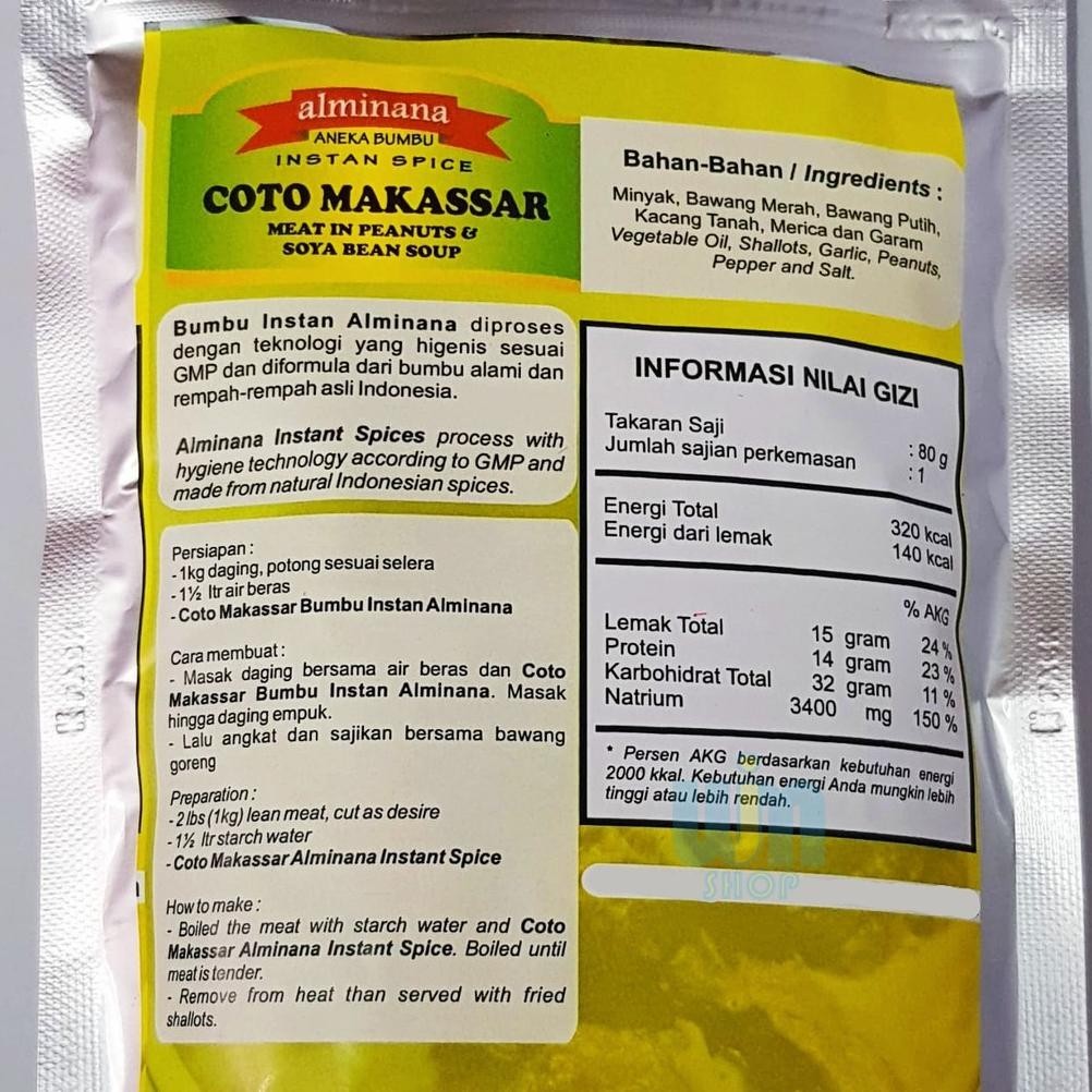 

Ok75 Alminana Bumbu Coto Makassar 80 Gram Viral