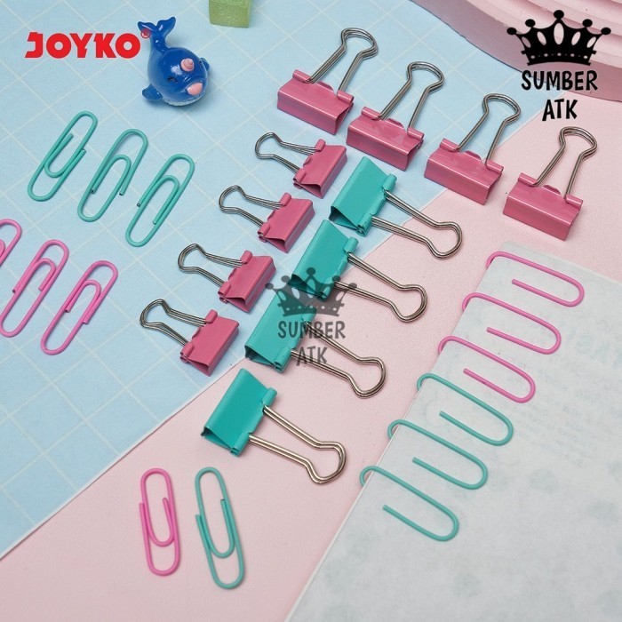 

Clip Set Klip Penjepit Kertas Joyko 4 Type / Binder Clip , Paper Clip K01