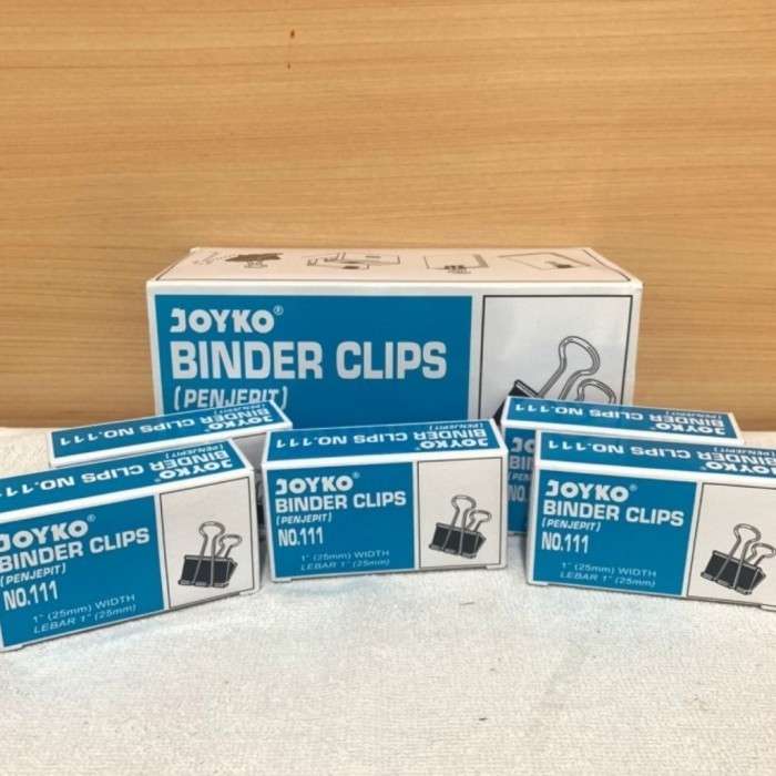 

Binder Clip Joyko No.111 Penjepit Kertas Harga Per Gross Isi 12 Kotak K01
