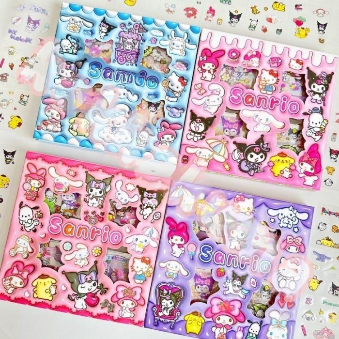 

Wow! (1 Box 100 Pcs) Sticker Lucu Motif Sanrio Kuromi Cinnamoroll Momo K01