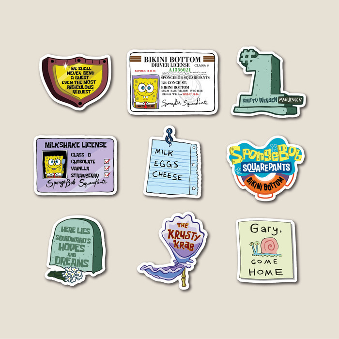 

STICKER PACK SPONGEBOB SIGN STICKER TUMBLER STIKER LAPTOP KOPER HELM K01