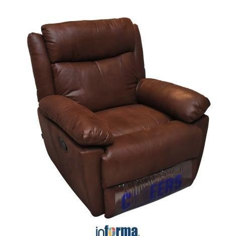 Informa - Cheers Milford Sofa Recliner Fabric 1 Dudukan - Cokelat