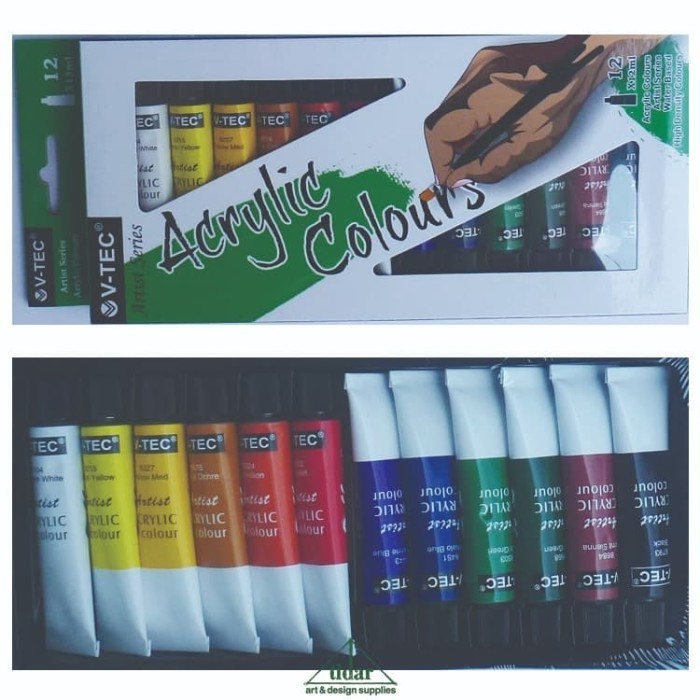 

Ready Cat Akrilik V-Tec / V-Tech Acrylic Colour / Color Set 12 x 12 ML Tube