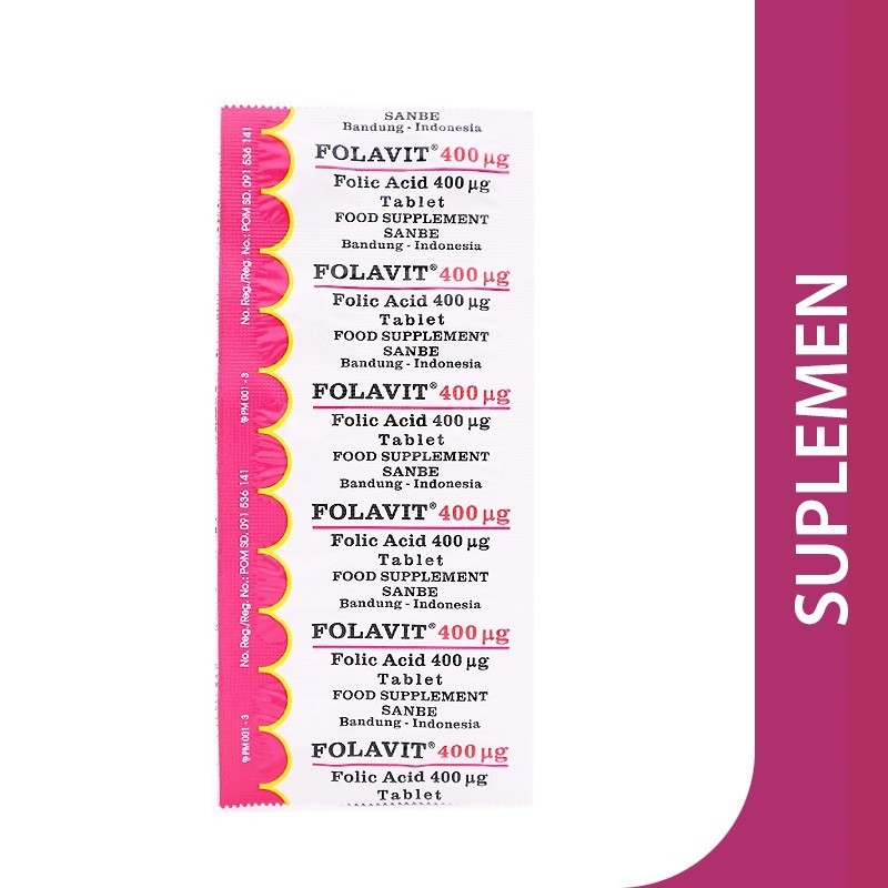 Folavit 400mg Strip