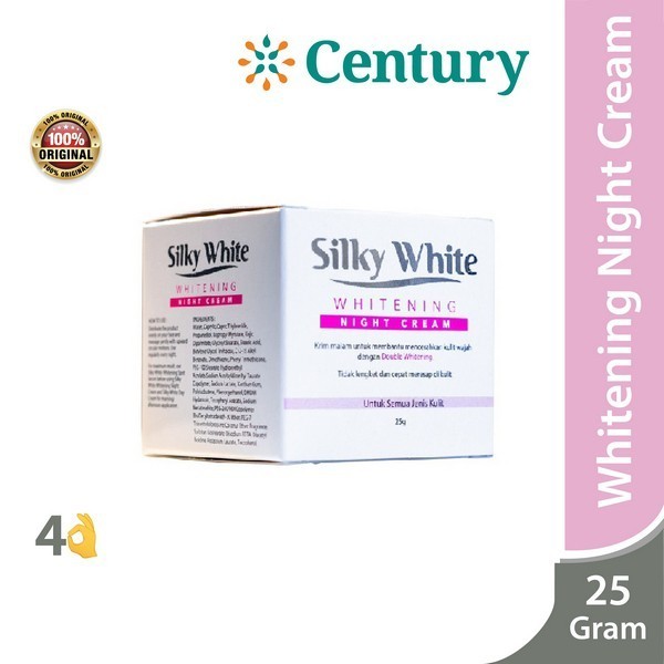 Silky White Whitening Night Cream 25g / ED 09.21  / Skin Care / Kulit Putih / Krim Pemutih