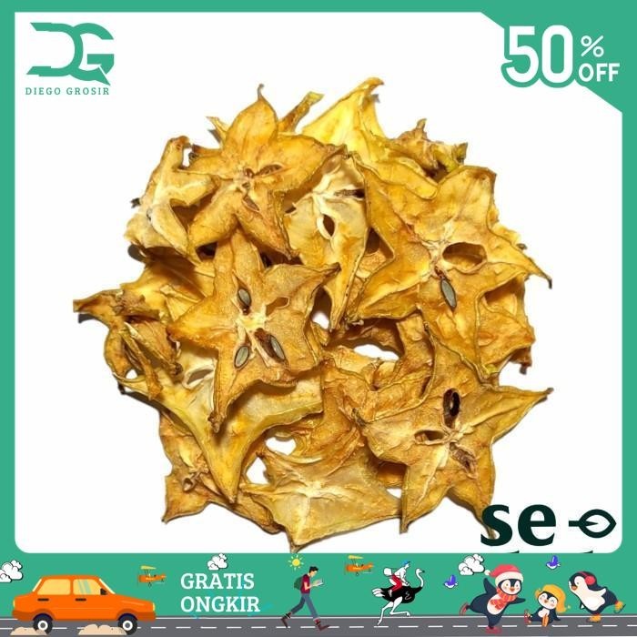 

BUAH BELIMBING KERING / DEHYDRATED STAR FRUIT DRIED FRUIT 250 GRAM BEST SELLER