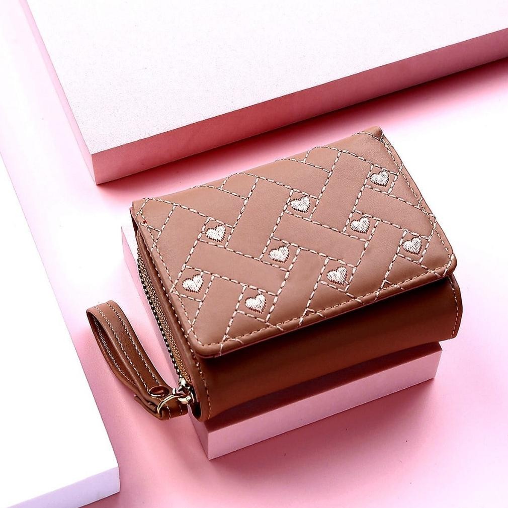 By05 Dompet Lipat Wanita Dompet Zamzam Aurora Dompet Pendek Dompet Mini Dompet Kartu Dompet Koin Dom