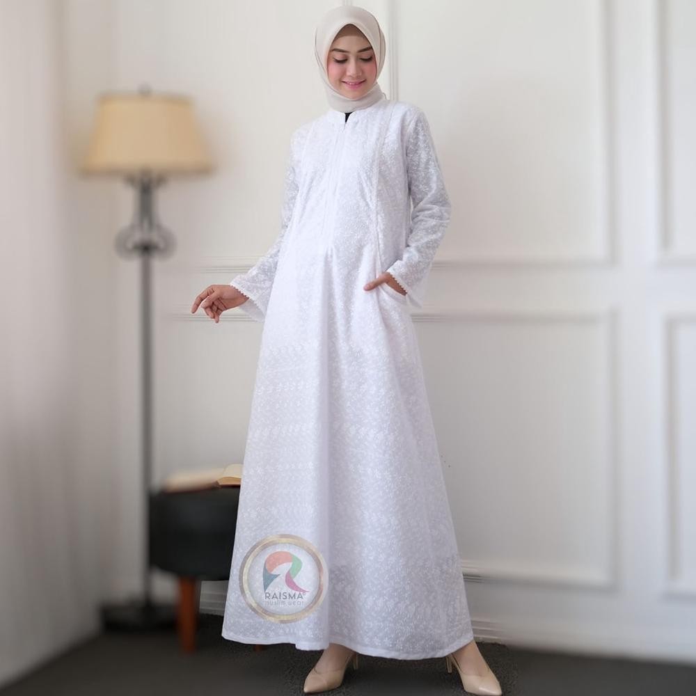 Gamis Umroh & Manasik Haji Baju Putih Katun Baju Muslim Princesai Gamis Wanita Syari Remaja Kekinian
