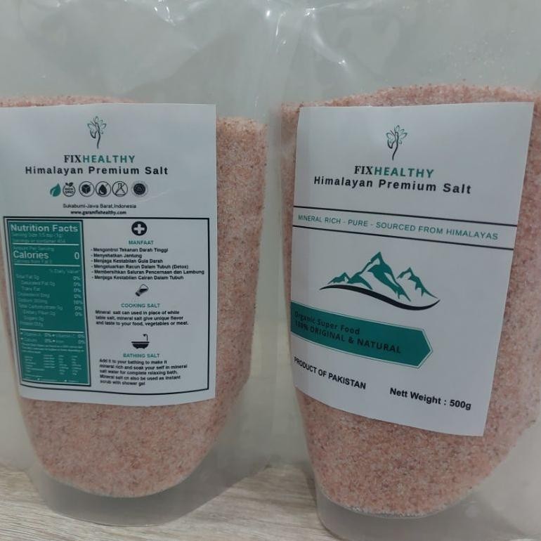 

tg-342 (Asli)Garam Himalaya Fixhealthy 1kg Himalayan Pink Salt Original Himsalt Organic Berkualitas